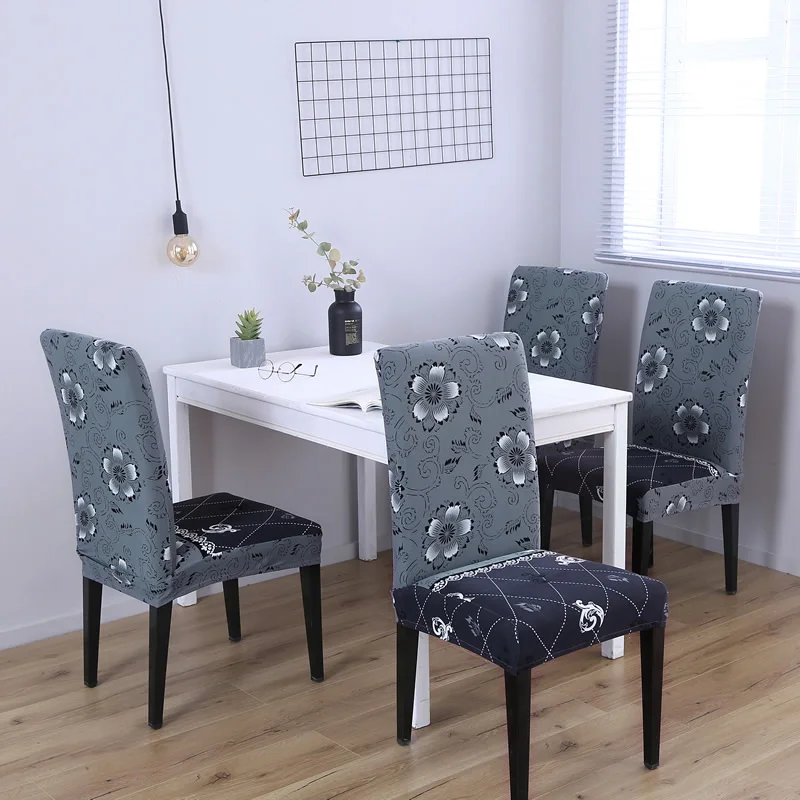 4/5/6 Pieces Chair Cover Chair Covers for Weddings Slipcovers Stretch Removable Dining Seat Seat Covers Housse De Chaise