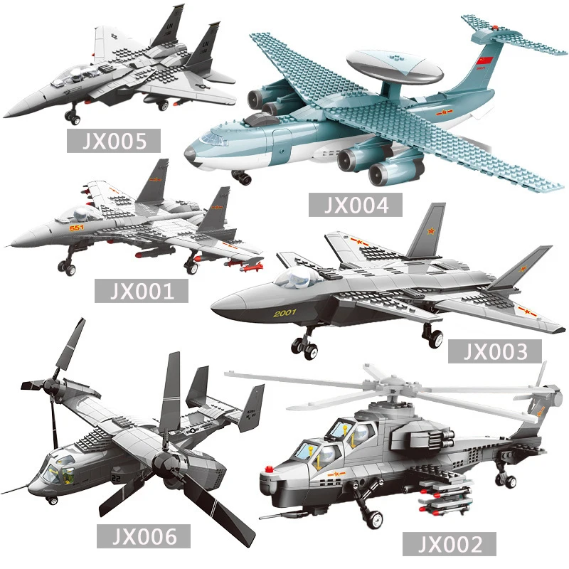 Военный истребитель MOC армейский Орлан самолет черный ястреб вертолет Lepinblock