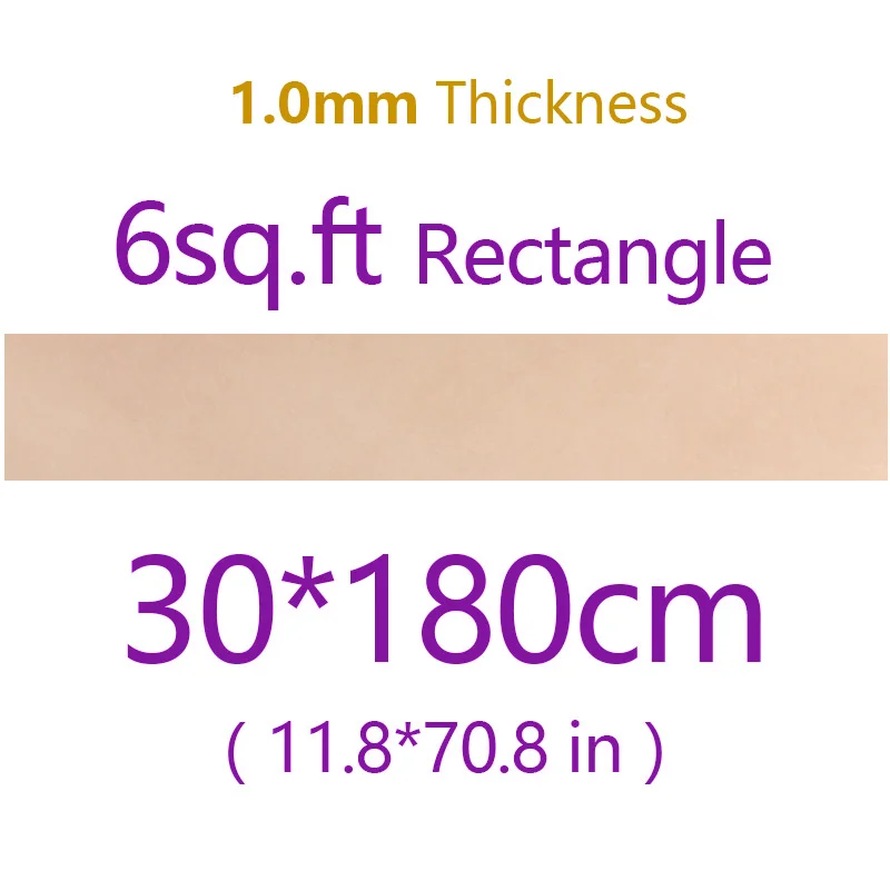 1.0mm Thick 30x180cm Импортная инструментальная кожа, коровья кожа с натуральным лицевым покрытием, растительное Дубление, для изготовления кобуров, ножей, ножек, подставок, легко выбивать штамп - Цвет: 1.0mm Thick 30x180cm