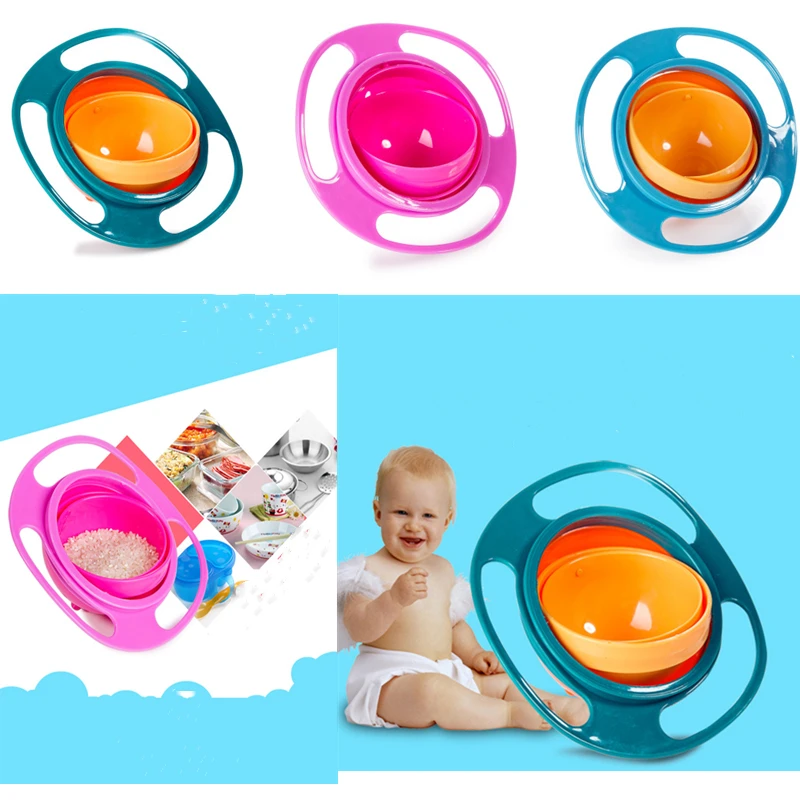 

Universal Gyro Training Bowl Practical Design Children Rotary Balance Novelty 360 Degrees Rotate Spill-Proof Baby Feeding Dishes