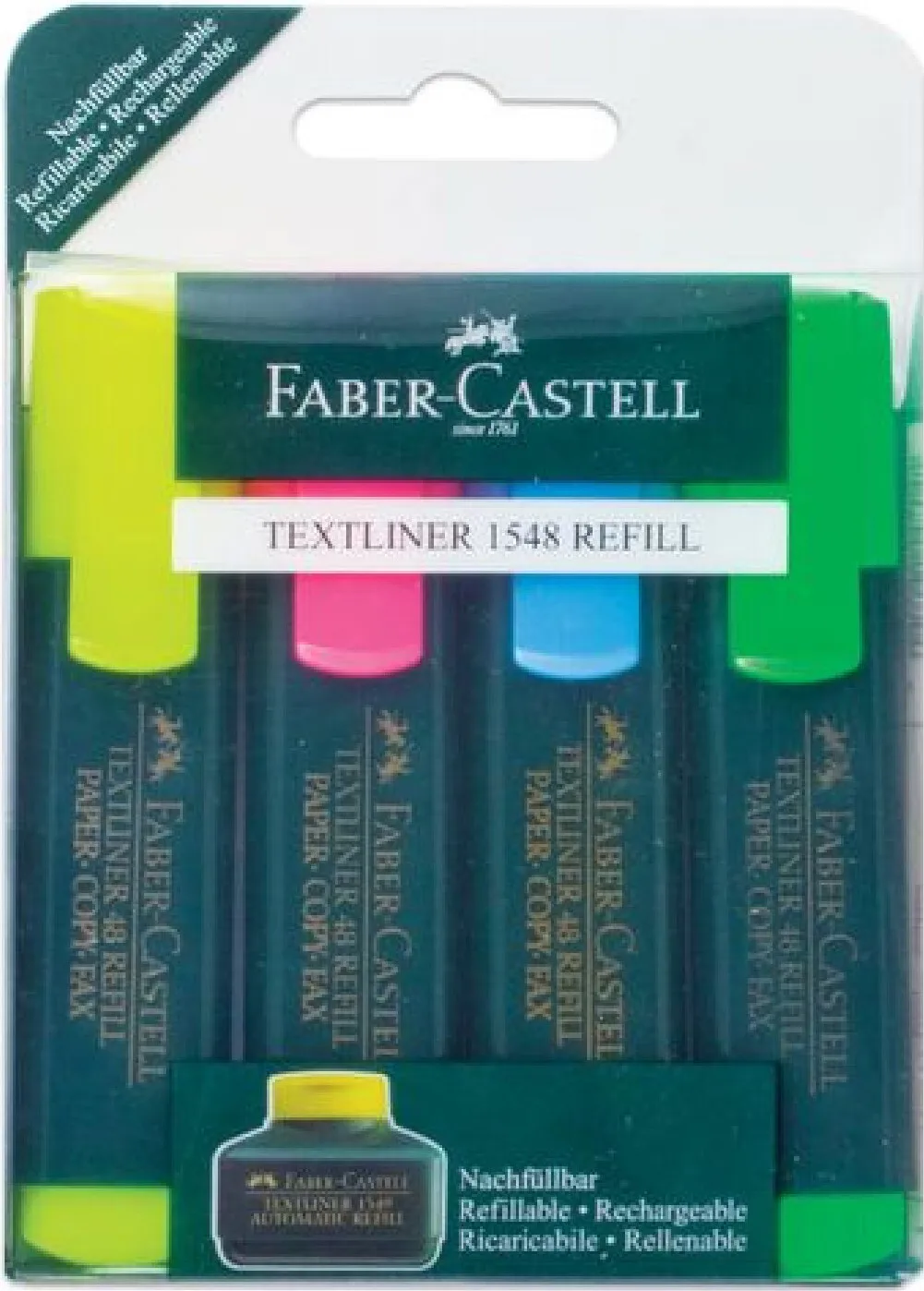 Набор текстовыделителей FABER-CASTELL 4 шт. АССОРТИ &quot1548" линия 1-5 мм 154804 |