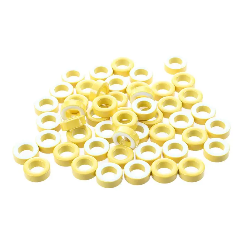 Quality 7mm Inner Diameter Ferrite Ring Iron Toroid Cores Yellow White 50PCS | Ballasts