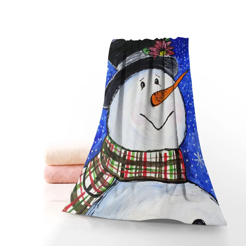 

Оригинальные рождественские фотообои из хлопка с рисунком/фототкань для детей, мужские и женские полотенца для душа 70x140 см