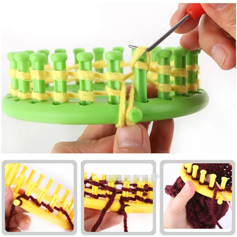 

4 Sizes/Set Round Knitter Looms DIY Tool Kit Creative Hat Scarf Sweater Circle Loom Hand Knitting Knit Loom At Random 33 x 30cm