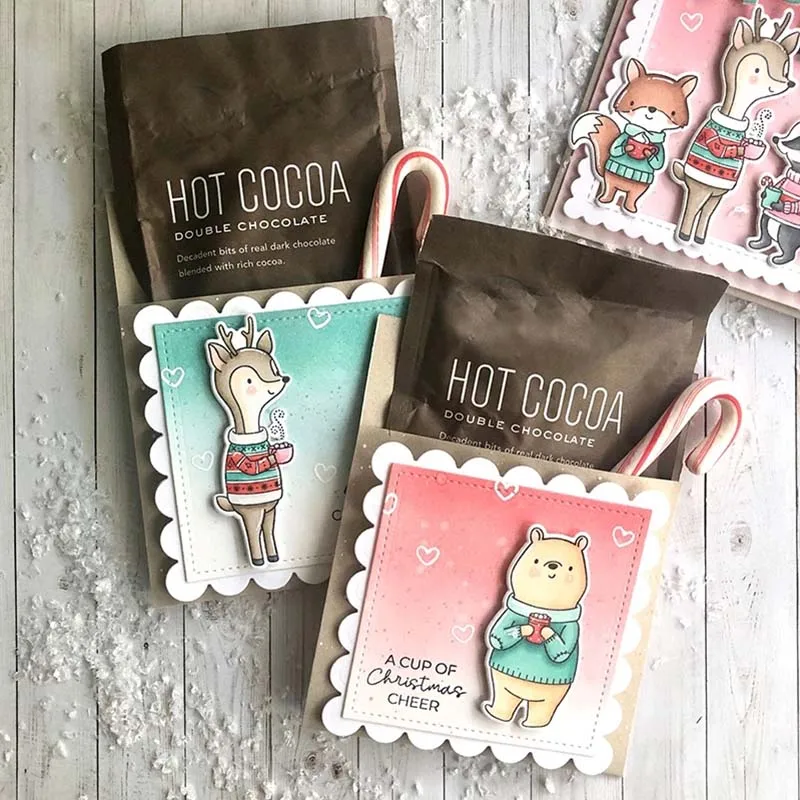 Олень Лиса металлический Трафаретный вырубной штамп и прозрачные наклейки