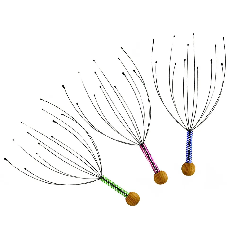 

3 PCS Massager Head Scratcher Scalp Octopus Therapeutic Head for Deep Relaxation