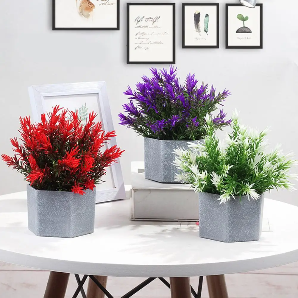 Tea Table Artificial Plant Bonsai Fake Flower Potted for Indoor Living Room Decoration | Plants