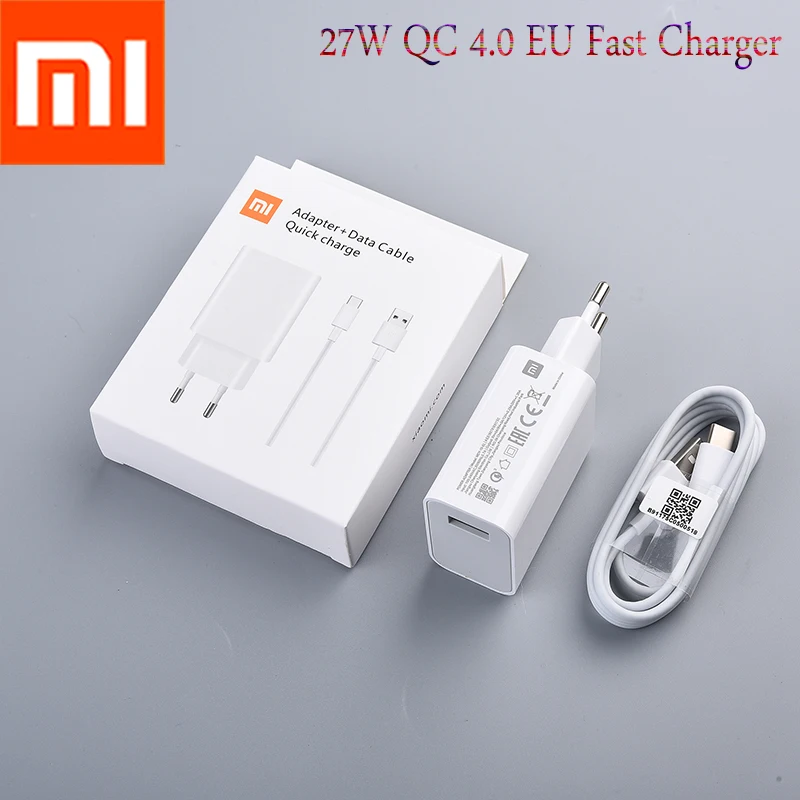 Оригинальное зарядное устройство Xiaomi 27 Вт Mi QC 4 0 быстрое с адаптером типа C кабель