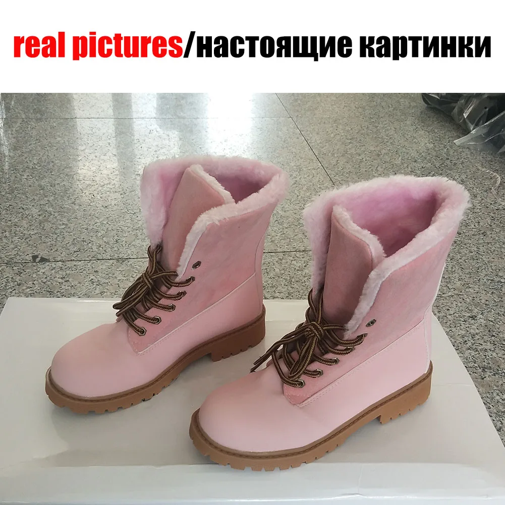 Женские ботильоны на массивном каблуке DoraTasia Зимние Теплые меху повседневная