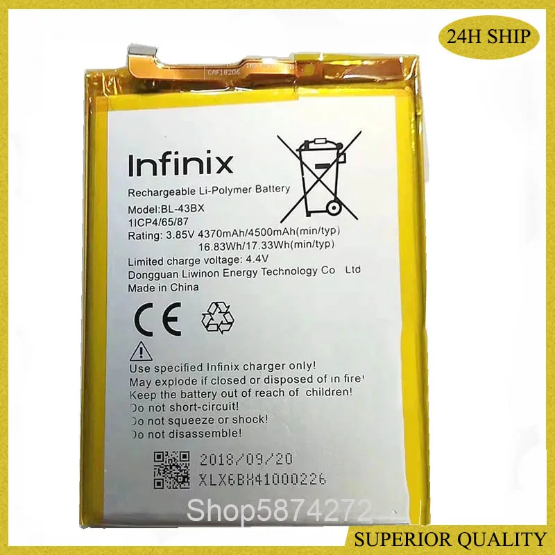 

High Quality 4370mAh battery for Infinix BL-43BX BL43BX Smartphone Battery