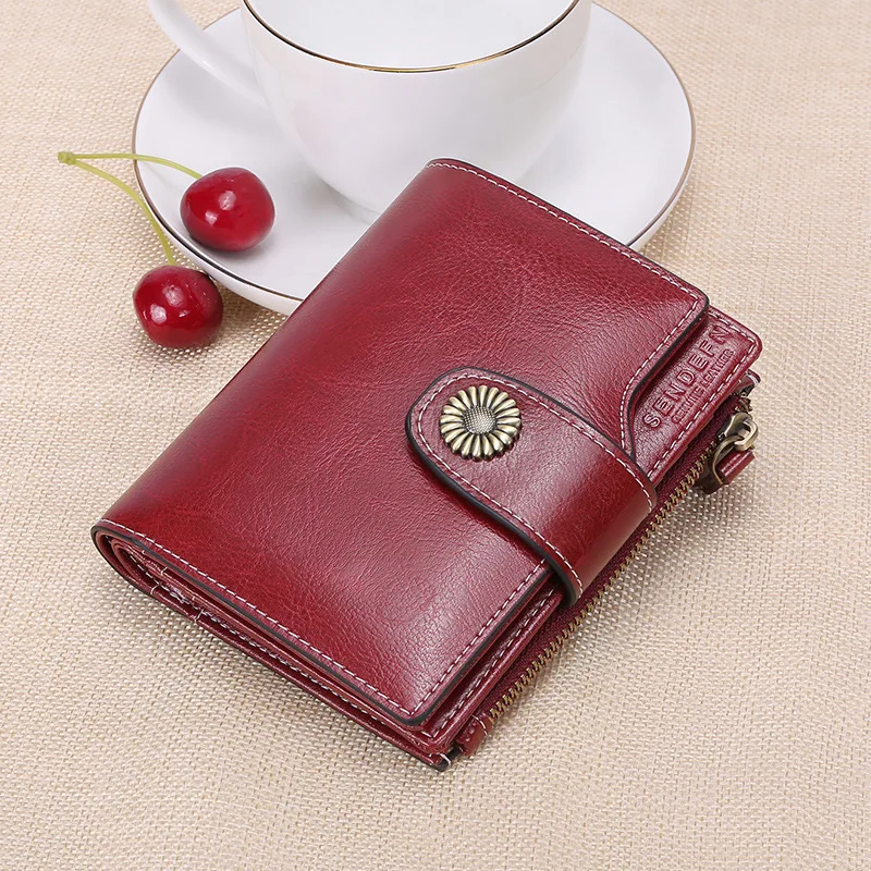 

Women's Wallet Short Women's Wallet Fashion Buckle Zipper Women's Clutch Bag Girls Coin Bag Multifunctional Card Holder
