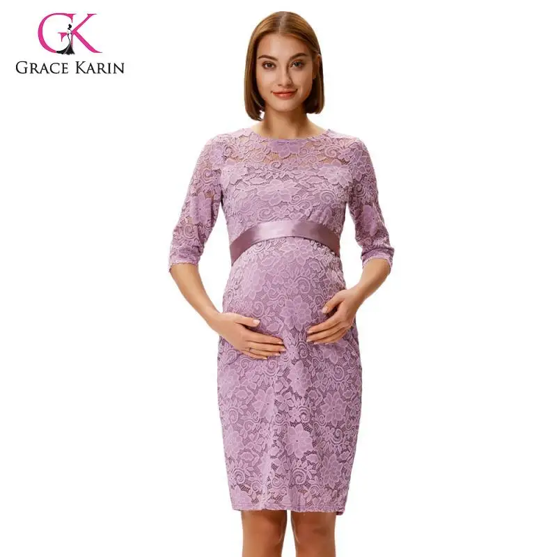 Grace Karin/кружевное платье для беременных женщин с коротким рукавом; Одежда для беременных; Необычные платья для фотосессии