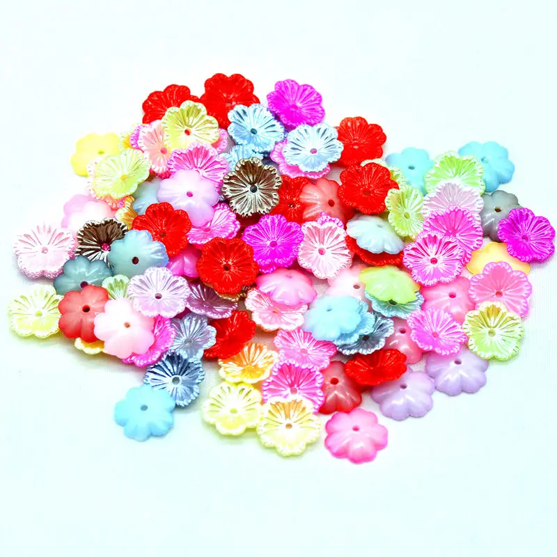 100 шт 12 мм Смола плоская задняя Цветочная жемчужина для украшения Бесплатная