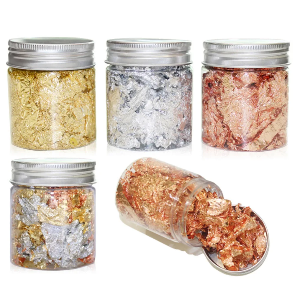 

Искусственная Золотая Серебряная фольга для скрапбукинга «сделай сам», ручная работа, блестящая бумага, блестки, листы в виде листьев, хлоп...