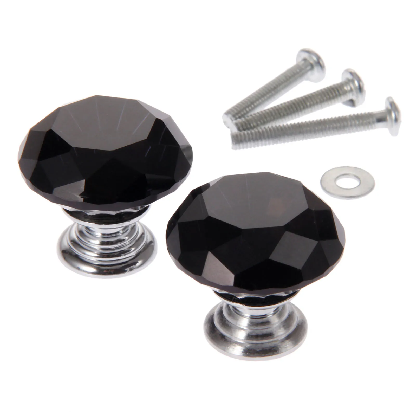 Ручка из черного хрустального стекла в форме алмаза 2 шт. | Обустройство дома