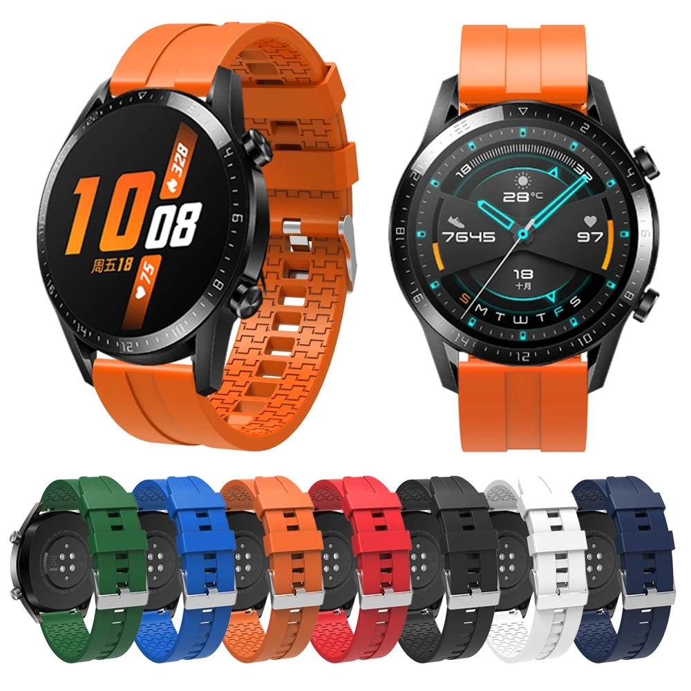 

Сменные Ремешки для наручных часов HUAWEI WATCH GT 2 46 мм/GT Active 46 мм/HONOR Magic, силиконовый ремешок, браслет GT2 в официальном стиле