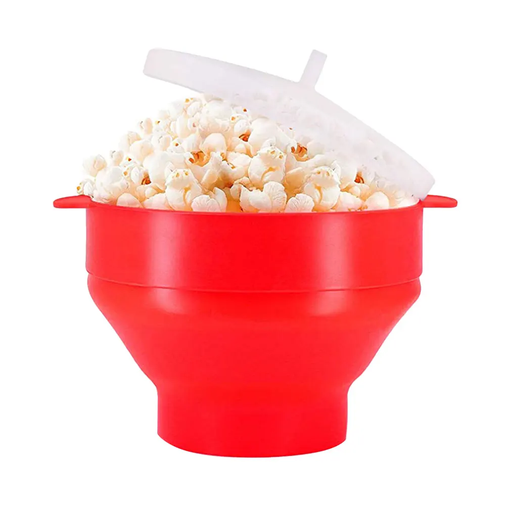 

Microwaveable Silicone Popcorn Popper, BPA Free Collapsible Hot Air Microwavable Popcorn Maker Bowl, Use in Microwave or Oven