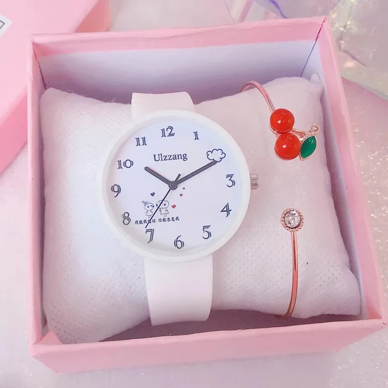 Часы наручные детские с силиконовым ремешком милые кварцевые желе браслетом в