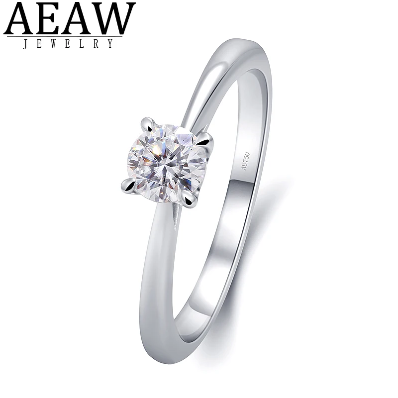 

14K White Gold 0.3Carats Round Cut D Color VVS1 Moissaanite Diamond Rings for Women Luxury Engagement Gemstone Ring