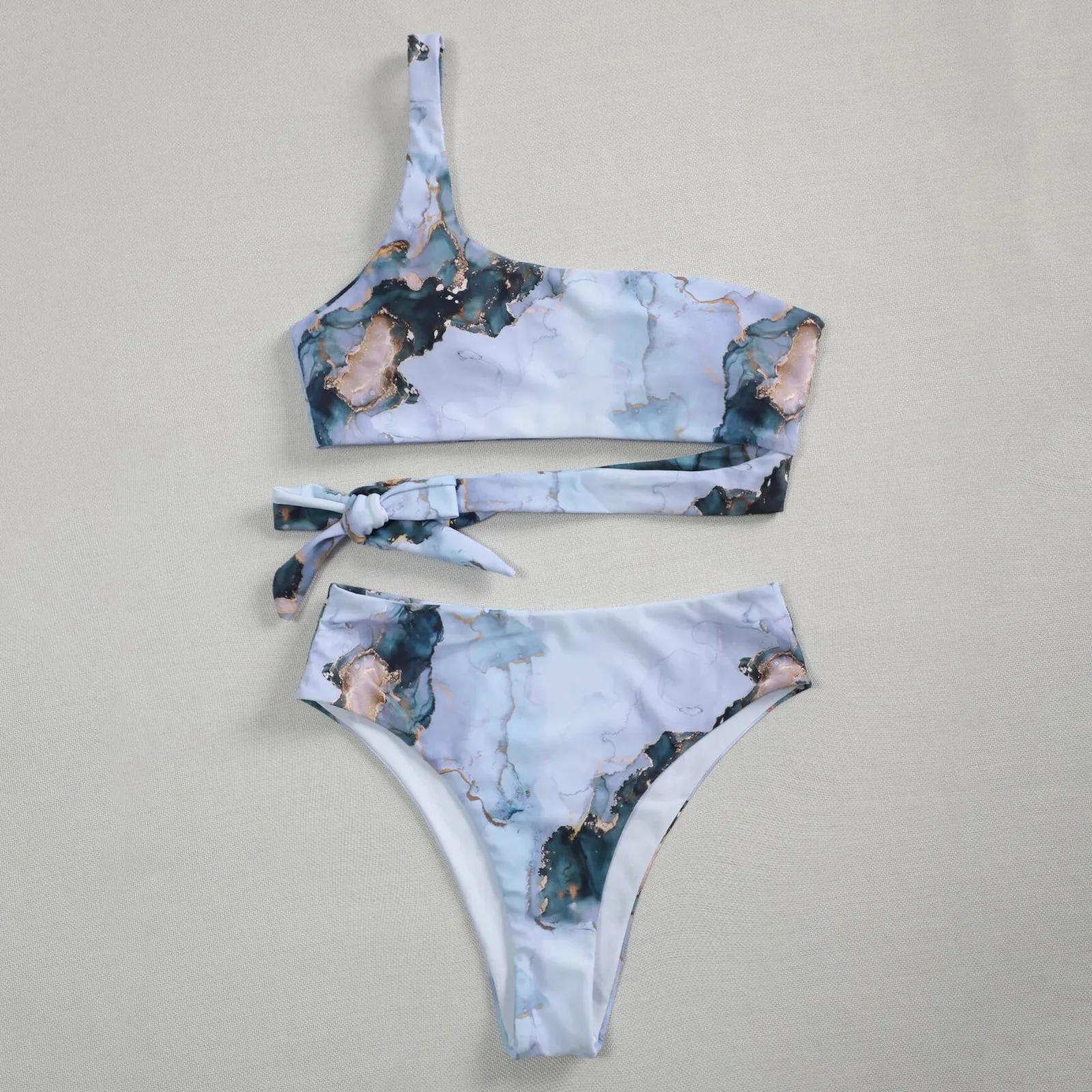 

Fashion Women Striped Push Up High Cut Waist Halter Bikini Set Two Piece Swimsuit Bathing Swimsuit Brazilian Biquini Beach Wear