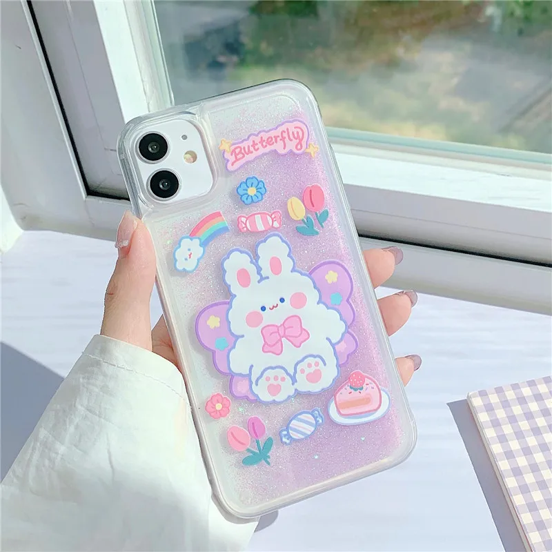Силиконовый чехол с жидкими блестками для iPhone 12 11 Pro Max 7 8 Plus SE 2020 X XR XS | Мобильные