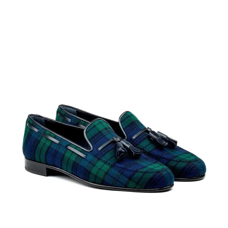 

Fashion Men's Plaid High Quality Tassel Retro Casual Shoes Classic Set Wear Casual Fashion Single Shoes Zapatos De Hombre HA856