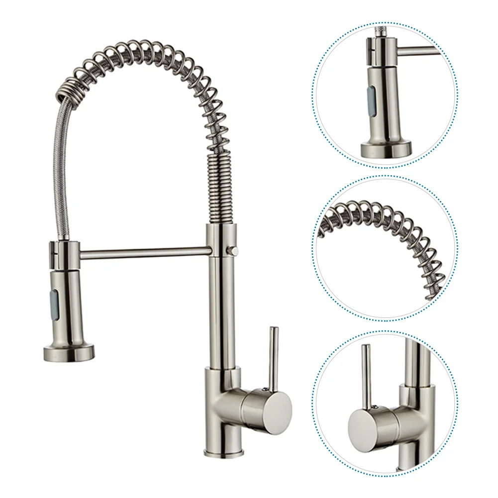 

Sprayer Deck Mounted Spring Design 360 Degree Rotation Single Handle Kitchen Faucet Nozzle Hot Cold Home Stream Easy Install