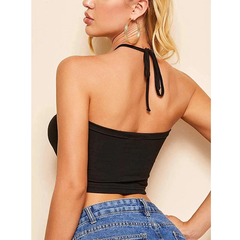 Женский пикантный топ на бретелях с перекрестными лямками без рукавов шнуровке