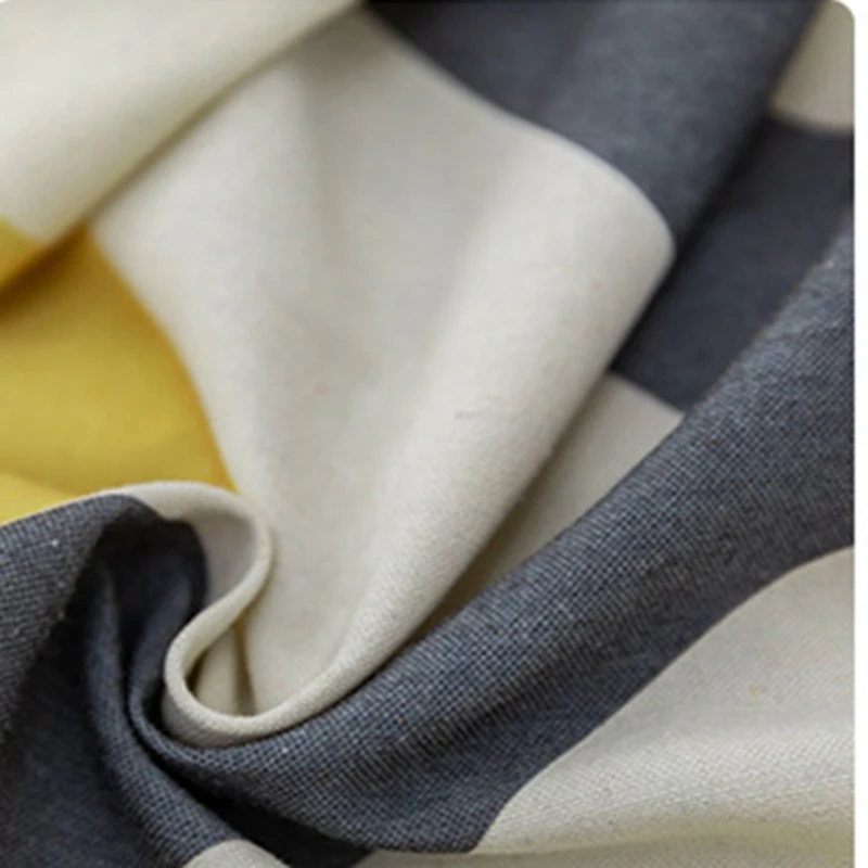 

Yellow Wave Stripe Polyester Cotton Cloth Fabric Curtains for Living Room Modern Window Blackout Insulation Bedroom Drapes #3