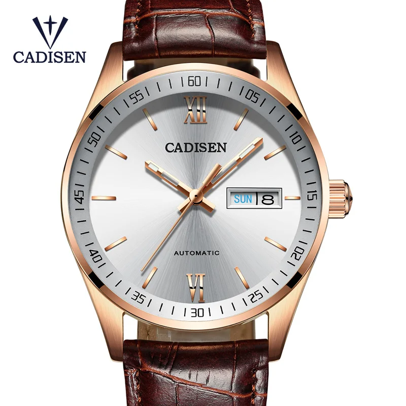 Мужские автоматические механические часы CADISEN роскошные брендовые Модные Relogio