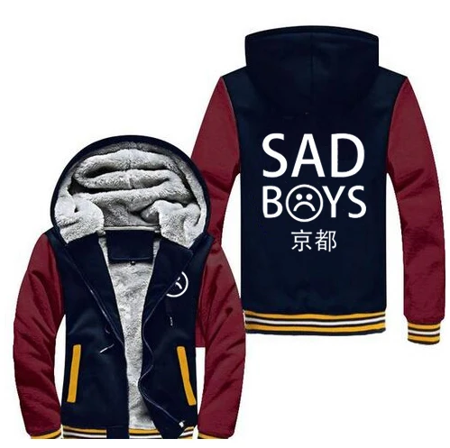 Мужская зимняя толстовка с капюшоном для мальчиков Клубное плотное флисовое