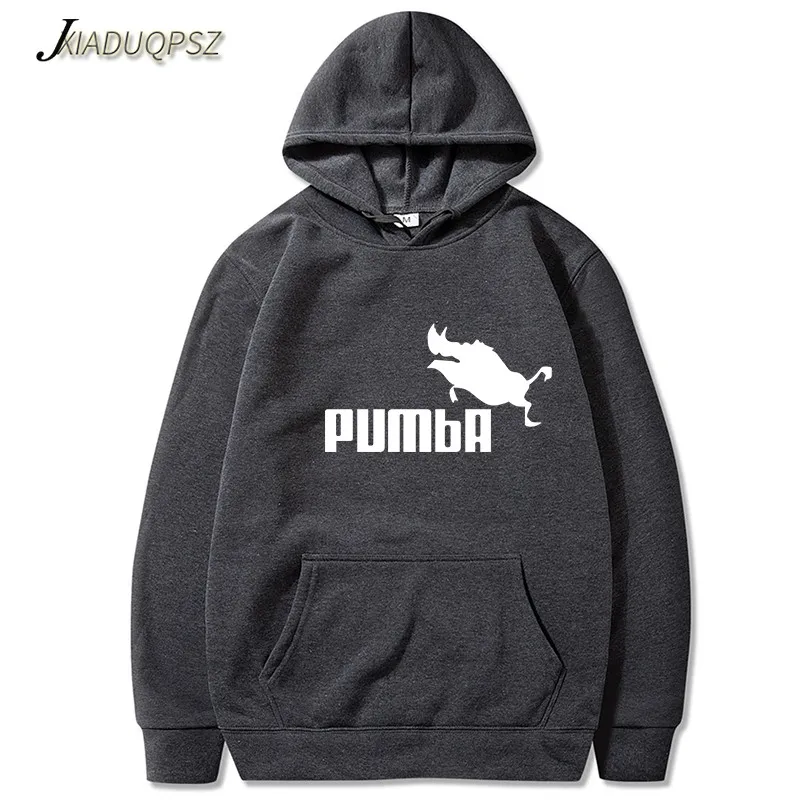 Pumba черный с капюшоном для мужчин высокое качество длинным рукавом на каждый день