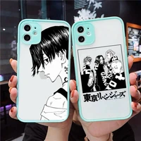 tokyo revengers phone case clear funda matte transparent for blue iphone 7 8 x xs xr 11 12 pro plus max mini