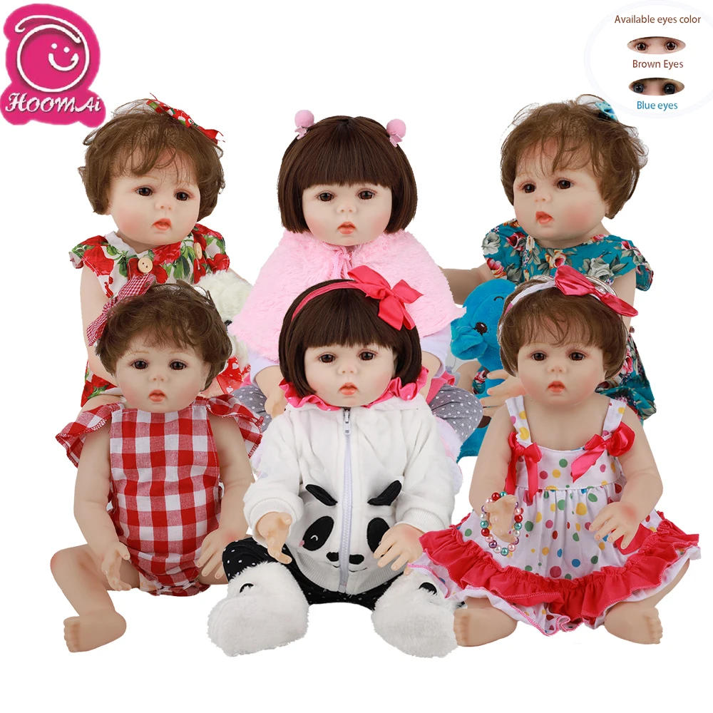 

Hoomai Realistic Newborn Baby curly hair 18 '' Full Silicone Body Lifelike Bebe Reborn Dolls For boy Children Birthday Gift