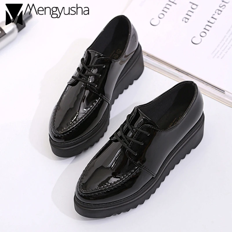 Эспадрильи на толстой подошве в британском стиле Женские броги платформе с