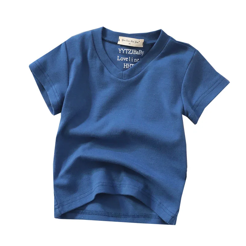 

Childrens clothing T-shirt boys and girls summer fashion casual all-match sports shirt cotton V-neck Korean Quality Kids clothes