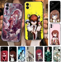 anime steins gate phone cases for iphone 11 pro max case 12 pro max 8 plus 7 plus 6s iphone xr x xs mini mobile cell women
