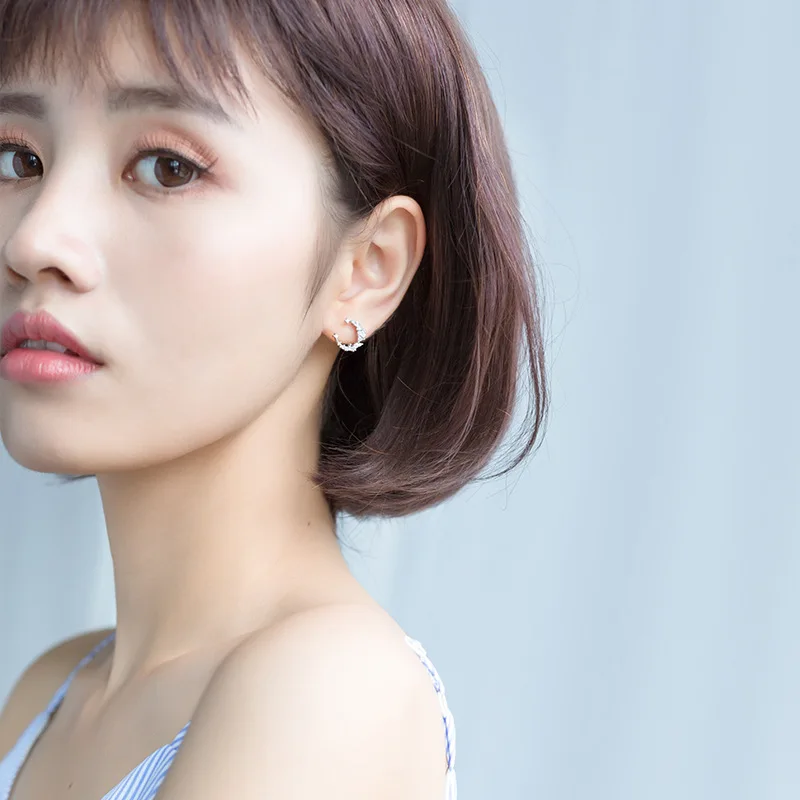 Настоящее серебро Trusta 100% 925 пробы модные серьги гвоздики с фианитами подарок для