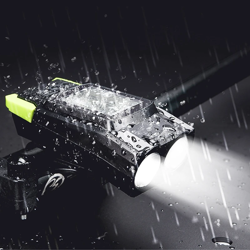 

3 IN 1 USB Waterproof Bike Light Lamp Bicycle 3 Mode Horn Flashlight Cycle Bike Speedometer Led Front Lights Cycling-Red