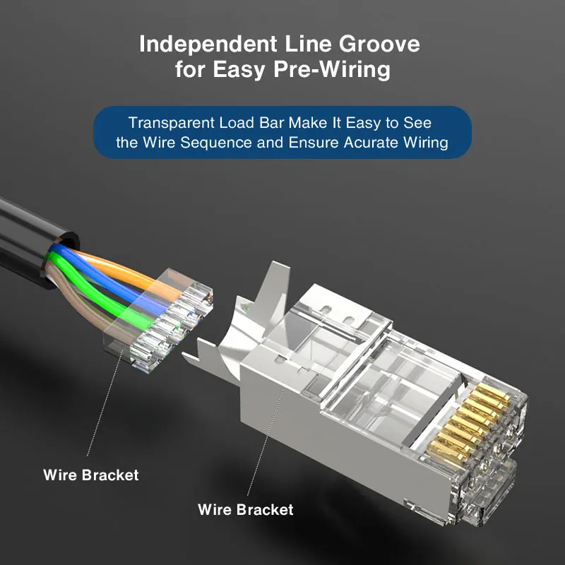 Металлические экранированные разъемы RJ45 ZoeRax CAT7 Модульный штекер Cat 7 FTP 8P8C Network RJ 45