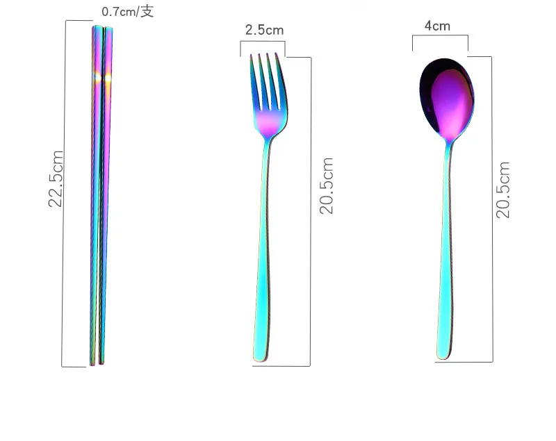 7 шт./компл. креативная портативная посуда с титановым покрытием цветная