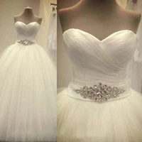 new elegant white ivory bridal gown wedding dress crystal rhinestone belt 2020 sweetheart vestido de noiva novias vestidos