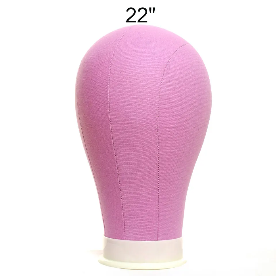 Pink 22 Inch Брезентовая голова парик Стенд Манекен головной парик держатель для женщин сделать парики манекен голова волосы вешалка манекен голова для париков голова стенд - Цвет: Pink 22 Inch