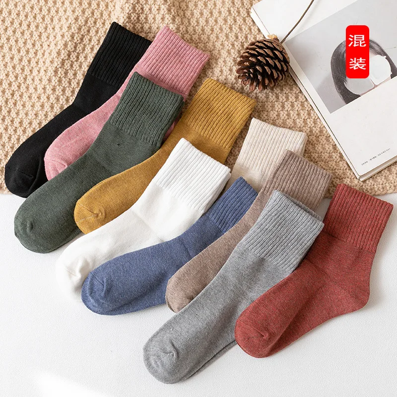 HOT 10pieces autumn winter warm women cotton socks colorful Special comfortable Knitted Girls Casual Socks women
