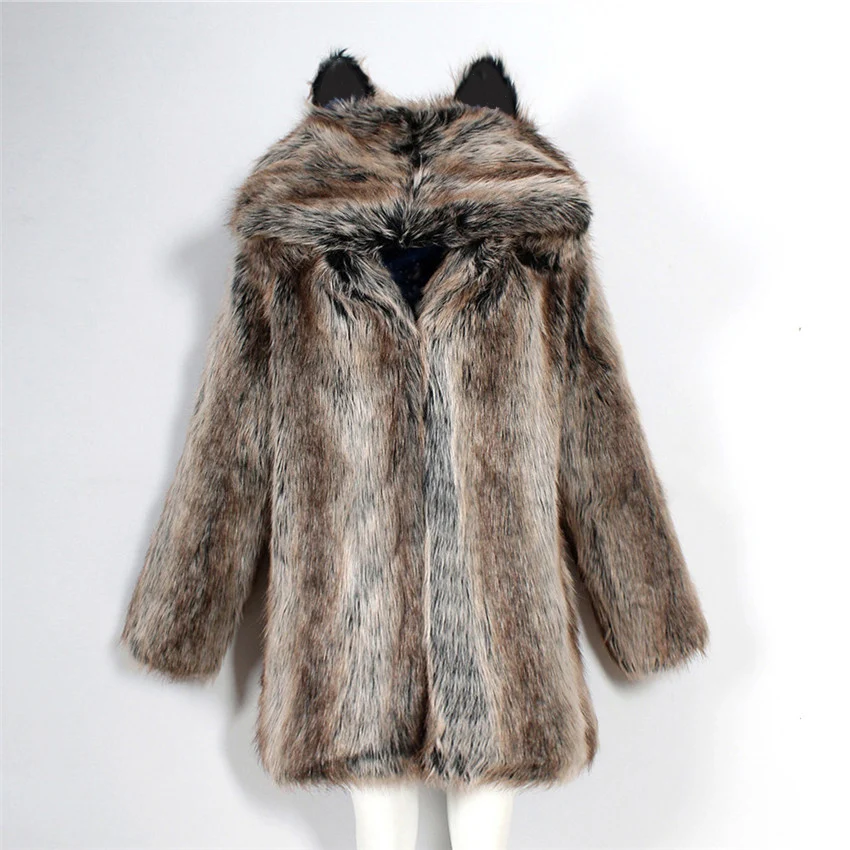 Lanshifei T0729 плотное теплое пальто из искусственного меха, опт, кошачьи уши, искусственный мех, парка, зимняя теплая меховая куртка, производство Китай, искусственный мех, пальто