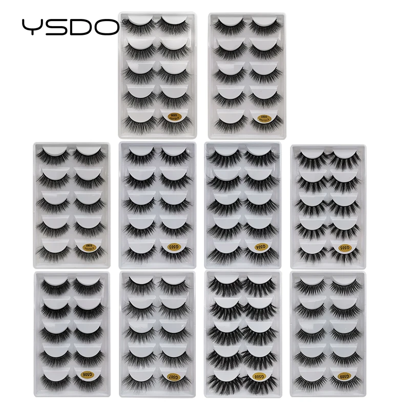 YSDO, 5/710 пар, норковые ресницы, макияж, искусственные 3d норковые ресницы, ручная работа, объемные ресницы, искусственные ресницы, maquillaje, натуральные накладные ресницы