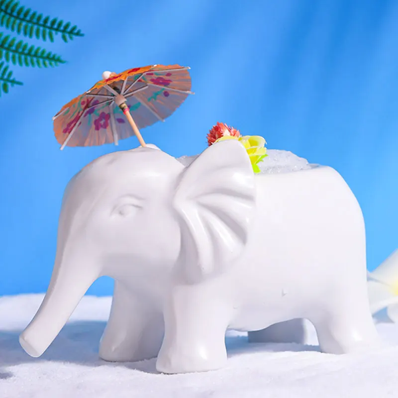 Милая керамическая чашка в виде белого слона Коктейльная барная для вина|Кружки|
