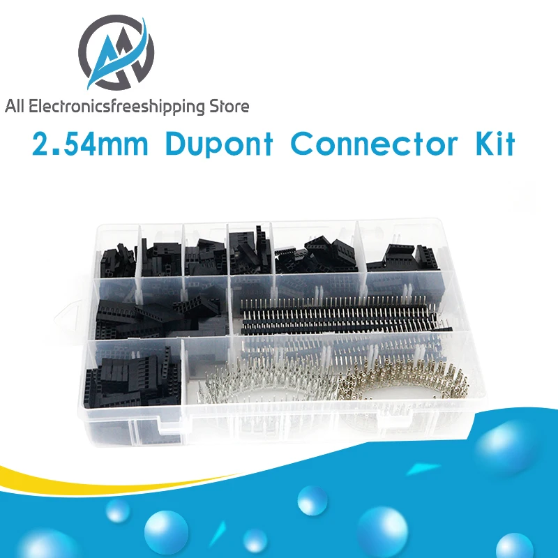 Бесплатная доставка Комплект разъемов Dupont 1450 шт./компл. 2 54 мм штыри PCB гнездовые