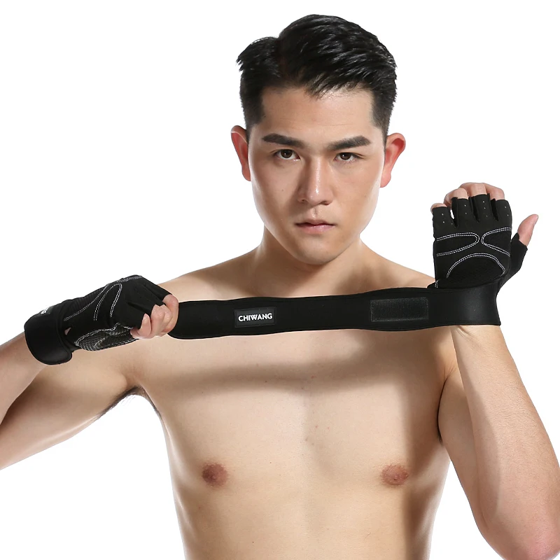 Перчатки с открытыми пальцами для фитнеса тренажерного зала тяжелой атлетики