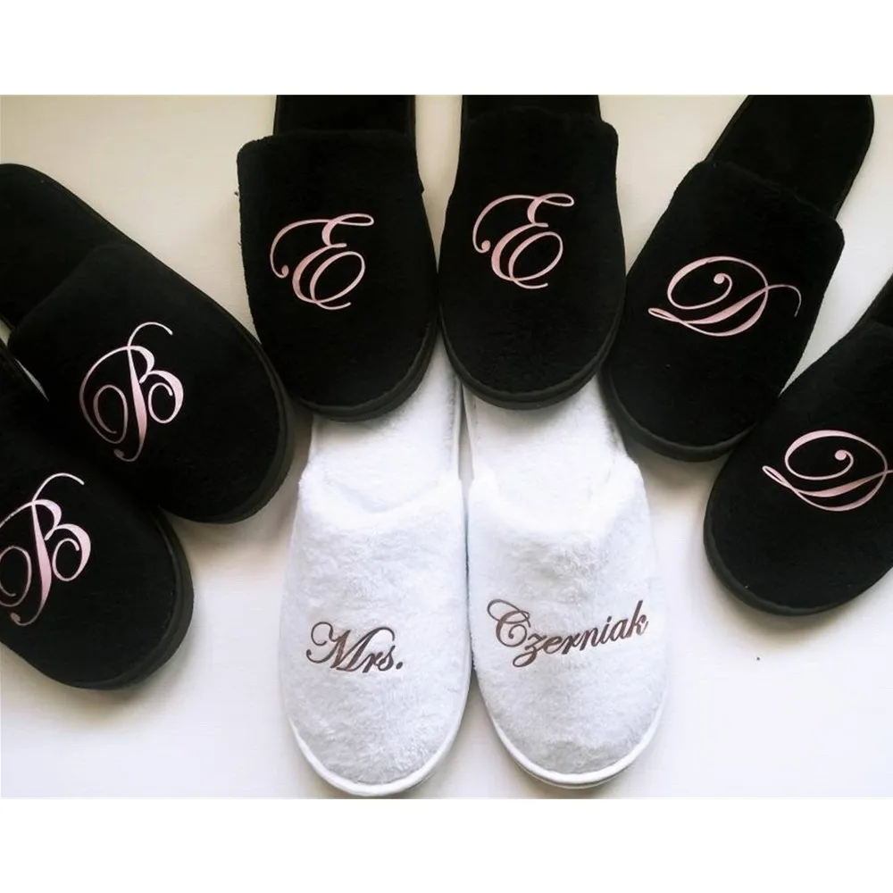 

Custom Spa Slippers, Bridal Party Slippers, Flower Girl Gift Spa Slippers, Custom Wedding party Mother of the BrideSlippers